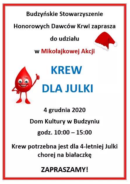 Akcja Honorowego oddawania Krwi - 04.12.2020 r.