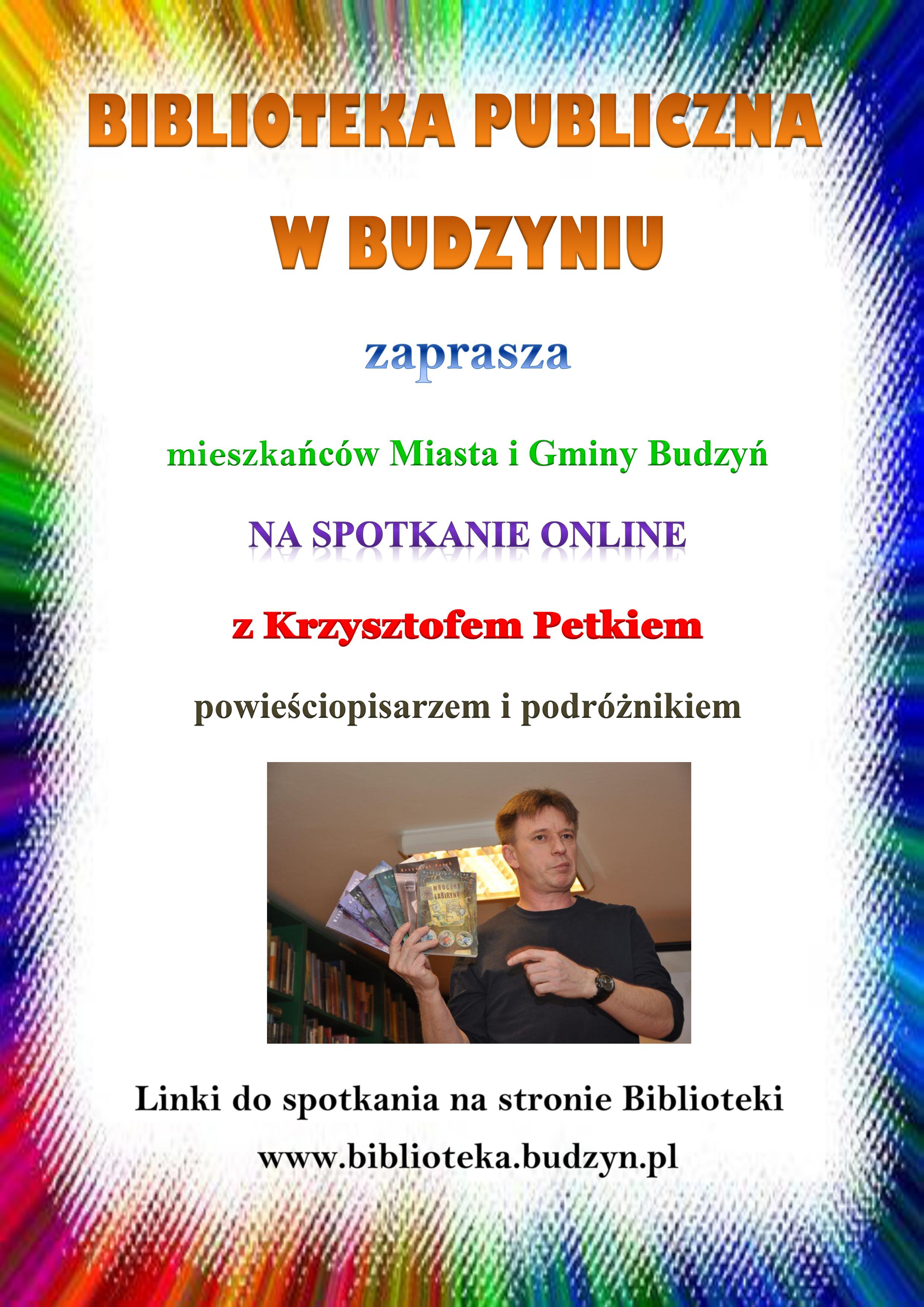 Plakat spotkanie online Krzysztof Petek